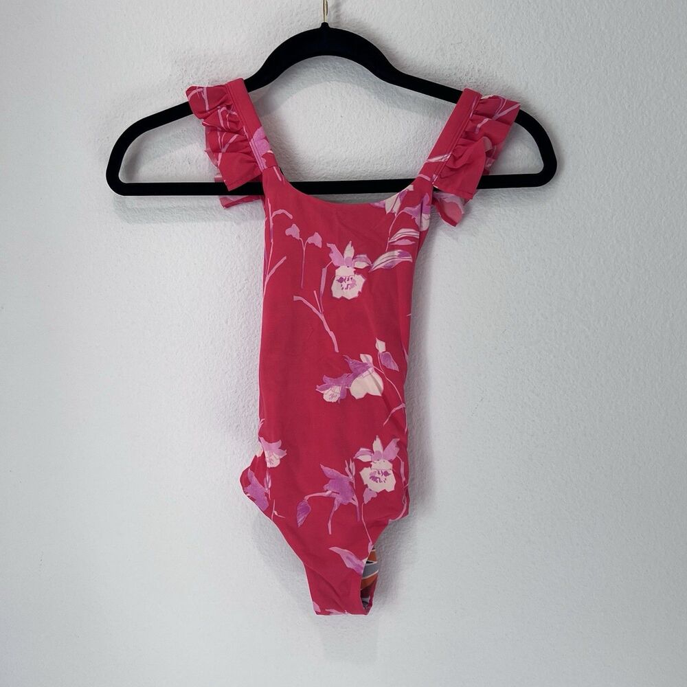 Girls' Maaji Flounce-Sleeve One-Piece Swimsuit Reversible 10 Years Beach Pool - Picture 3 of 7